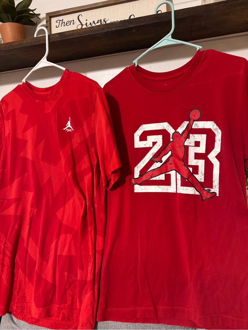 Lot of 2 Jordan Red Short Sleeve Tee with Jumpman 23 Graphic